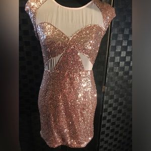 Mustard seed sequin gold rose dress